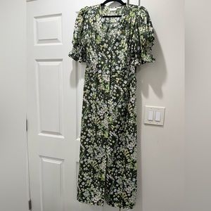 Green Floral Print Dress